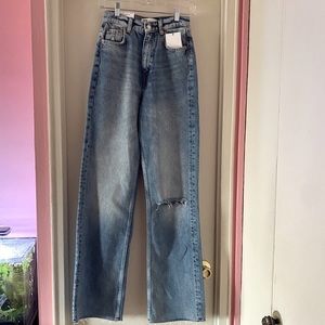 Zara The 90s Full Length Daryl Blue Jeans